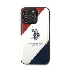 US Polo US Polo Assn Tricolor Embossed - Ohišje za iPhone 14 Pro (belo)