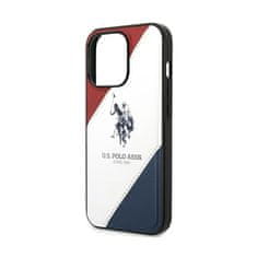 US Polo US Polo Assn Tricolor Embossed - Ohišje za iPhone 14 Pro (belo)