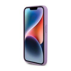 Guess Guess usnje 4G z žigom - Ohišje za iPhone 15 Pro Max (vijolično)