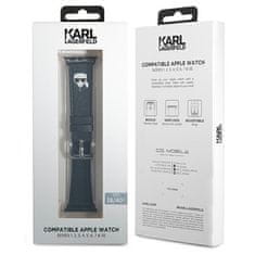 Karl Lagerfeld Karl Lagerfeld Saffiano Karl Head - trak za Apple Watch 38/40/41 mm (črn)