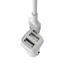 Borofone Borofone - avtomobilski polnilec 2x USB Lightning kabel, bel