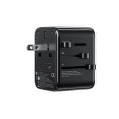 Wekome WEKOME WP-U03 Pop Digital Series - EU / UK / US / AU potovalni polnilec / adapter + 3x USB-C in 2x USB-A 30W (črna)