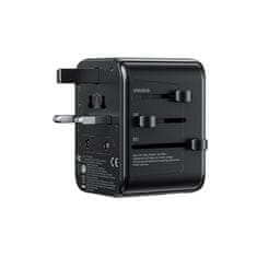 Wekome WEKOME WP-U03 Pop Digital Series - EU / UK / US / AU potovalni polnilec / adapter + 3x USB-C in 2x USB-A 30W (črna)