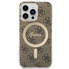 Guess Guess Bundle Pack MagSafe 4G - MagSafe etui za iPhone 13 Pro Max + komplet polnilnika (rjava/zlata)