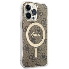 Guess Guess Bundle Pack MagSafe 4G - MagSafe etui za iPhone 13 Pro Max + komplet polnilnika (rjava/zlata)