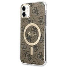 Guess Guess Bundle Pack MagSafe 4G - MagSafe etui za iPhone 11 + komplet polnilnika (rjava/zlata)