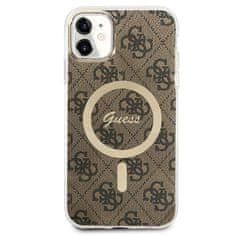 Guess Guess Bundle Pack MagSafe 4G - MagSafe etui za iPhone 11 + komplet polnilnika (rjava/zlata)