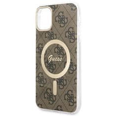 Guess Guess Bundle Pack MagSafe 4G - MagSafe etui za iPhone 11 + komplet polnilnika (rjava/zlata)