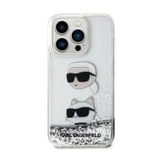 Karl Lagerfeld Karl Lagerfeld Liquid Glitter Karl & Choupette Heads - Etui iPhone 14 Pro Max (srebrny)