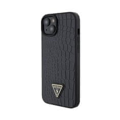 Guess Guess Croco Triangle Metal Logo - Ohišje za iPhone 15 (črno)