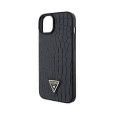 Guess Guess Croco Triangle Metal Logo - Ohišje za iPhone 15 (črno)