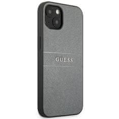 Guess Guess Saffiano Metal Logo Stripes - Ohišje za iPhone 13 (sivo)