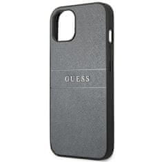 Guess Guess Saffiano Metal Logo Stripes - Ohišje za iPhone 13 (sivo)