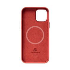 NEW Crong Essential Cover Magnetic - usnjeni ovitek MagSafe za iPhone 12 Pro Max (rdeč)