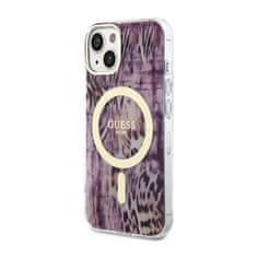 Guess Guess Leopard MagSafe - ohišje za iPhone 14 (roza)