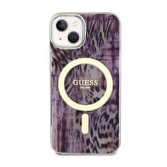 Guess Guess Leopard MagSafe - ohišje za iPhone 14 (roza)