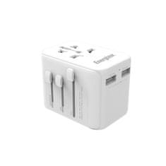 Energizer Energizer Ultimate - EU / US / AU / UK polnilec / potovalni adapter + 2x USB-A in USB-C s certifikatom MFi (bela)