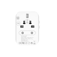 Energizer Energizer Ultimate - EU / US / AU / UK polnilec / potovalni adapter + 2x USB-A in USB-C s certifikatom MFi (bela)