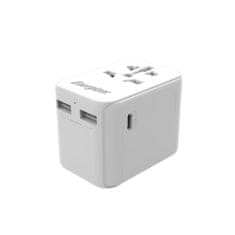 Energizer Energizer Ultimate - EU / US / AU / UK polnilec / potovalni adapter + 2x USB-A in USB-C s certifikatom MFi (bela)