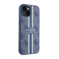 Guess Guess 4G MagSafe etui za iPhone 14 Plus s potiskanimi črtami (modri)