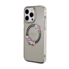 Guess Guess IML Flowers Wreath MagSafe - ohišje za iPhone 15 Pro Max (črno)