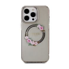 Guess Guess IML Flowers Wreath MagSafe - ohišje za iPhone 15 Pro Max (črno)