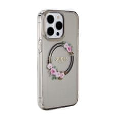 Guess Guess IML Flowers Wreath MagSafe - ohišje za iPhone 15 Pro Max (črno)