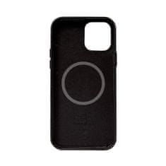 NEW Crong Essential Cover Magnetic - usnjeni ovitek MagSafe za iPhone 12 Pro Max (črn)
