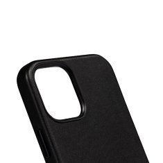 NEW Crong Essential Cover Magnetic - usnjeni ovitek MagSafe za iPhone 12 Pro Max (črn)