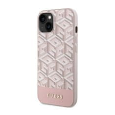 Guess Ohišje Guess GCube Stripes MagSafe za iPhone 14 (roza)