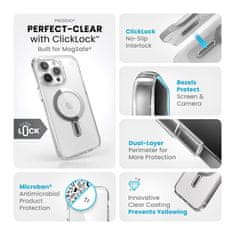 Speck Speck Presidio Perfect-Clear ClickLock & Magsafe - ohišje za iPhone 15 Pro Max (prozoren / kromiran zaključek / srebrna barva)