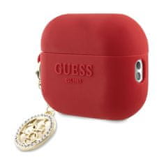 Guess Guess 3D gumijast 4G diamantni okras - etui za AirPods Pro 2 (rdeč)