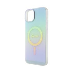 Guess Guess IML Iridescent MagSafe - Ohišje za iPhone 15 Plus (turkizno)