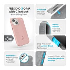 Speck Speck Presidio2 Grip ClickLock & MagSafe - Ohišje za iPhone 15 / iPhone 14 / iPhone 13 (Dahlia Pink / Rose Copper)