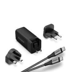 Energizer Energizer Ultimate - Multiplug EU / UK / US GaN USB-C &amp; USB-A 90W PD omrežni polnilnik + kabel USB-C (črn)