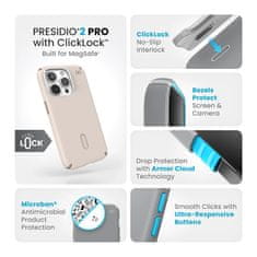 Speck Speck Presidio2 Pro ClickLock &amp; MagSafe - ohišje za iPhone 15 Pro (beljena kost / zlata dedna barva / lešnikova rjava)