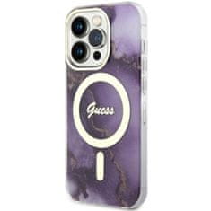 Guess Guess Golden Marble MagSafe - ohišje za iPhone 14 Pro Max (vijolično)