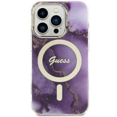 Guess Guess Golden Marble MagSafe - ohišje za iPhone 14 Pro Max (vijolično)