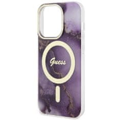 Guess Guess Golden Marble MagSafe - ohišje za iPhone 14 Pro Max (vijolično)