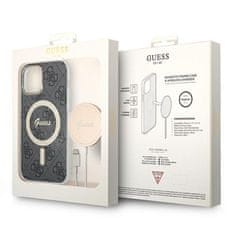 Guess Guess Bundle Pack MagSafe 4G - MagSafe ohišje za iPhone 12 / iPhone 12 Pro + komplet polnilnika (črno/zlato)