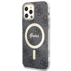 Guess Guess Bundle Pack MagSafe 4G - MagSafe ohišje za iPhone 12 / iPhone 12 Pro + komplet polnilnika (črno/zlato)