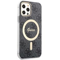 Guess Guess Bundle Pack MagSafe 4G - MagSafe ohišje za iPhone 12 / iPhone 12 Pro + komplet polnilnika (črno/zlato)