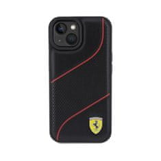 Ferrari Ferrari Perforiran kovinski logotip Waves - ohišje za iPhone 15 (črno)