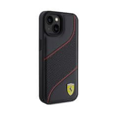 Ferrari Ferrari Perforiran kovinski logotip Waves - ohišje za iPhone 15 (črno)