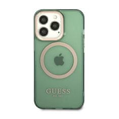 Guess Ohišje Guess Gold Outline Translucent MagSafe - iPhone 13 Pro (zeleno)