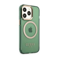 Guess Ohišje Guess Gold Outline Translucent MagSafe - iPhone 13 Pro (zeleno)