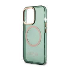 Guess Ohišje Guess Gold Outline Translucent MagSafe - iPhone 13 Pro (zeleno)