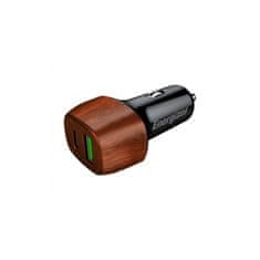 Energizer Energizer Ultimate - USB-C in USB-A 38W PD + QC3.0 avtomobilski polnilec (oreh)