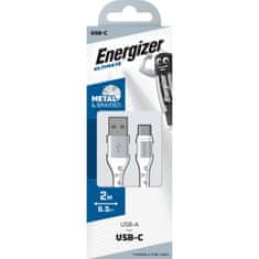 Energizer Energizer Ultimate - Povezovalni kabel USB-A na USB-C, 2 m (bel)