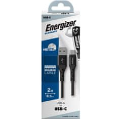 Energizer Energizer Ultimate - Povezovalni kabel USB-A na USB-C 2 m (črn)